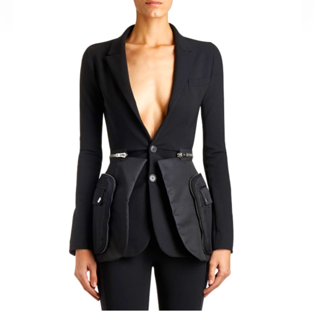 Authentic GIVENCHY crepe and satin utility blazer FR size 36, equiv US size 4